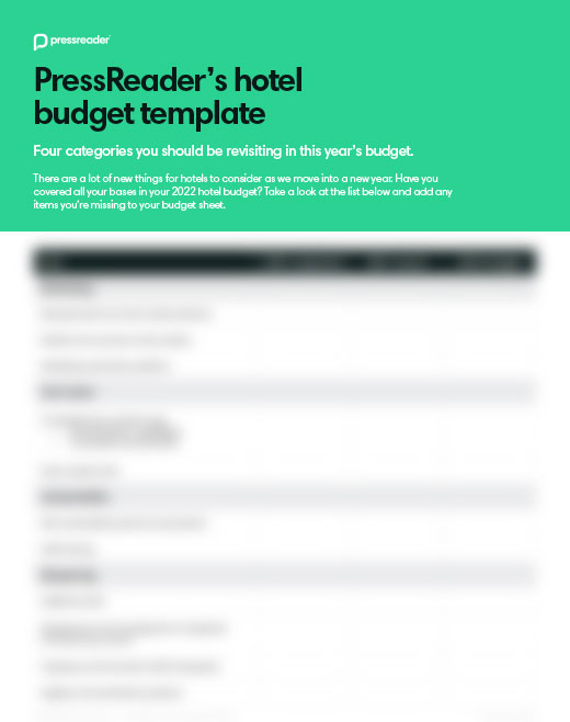 Download free hotel budget template